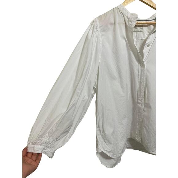 J.CREW Classic Women's Classic-fit collarless puff-sleeve shirt size 20 #Bb232‎ - Picture 2 of 7